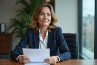 Femme d affaires en blazer dans un bureau moderne