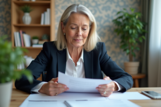 Femme d'âge moyen dans un bureau organisé et calme