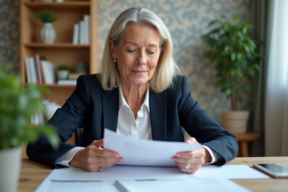 Femme d'âge moyen dans un bureau organisé et calme