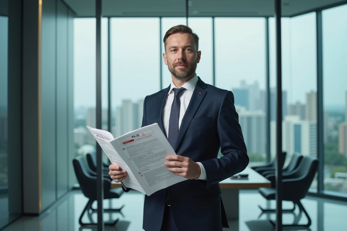 Homme en costume dans un bureau pour article finance