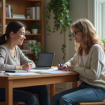 Jeune femme signant une demande de pret étudiant dans sa chambre